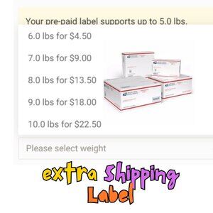 Additional Shipping Label for Bundle > 5lbs @aparador  THANK YOU! 🎉🙏